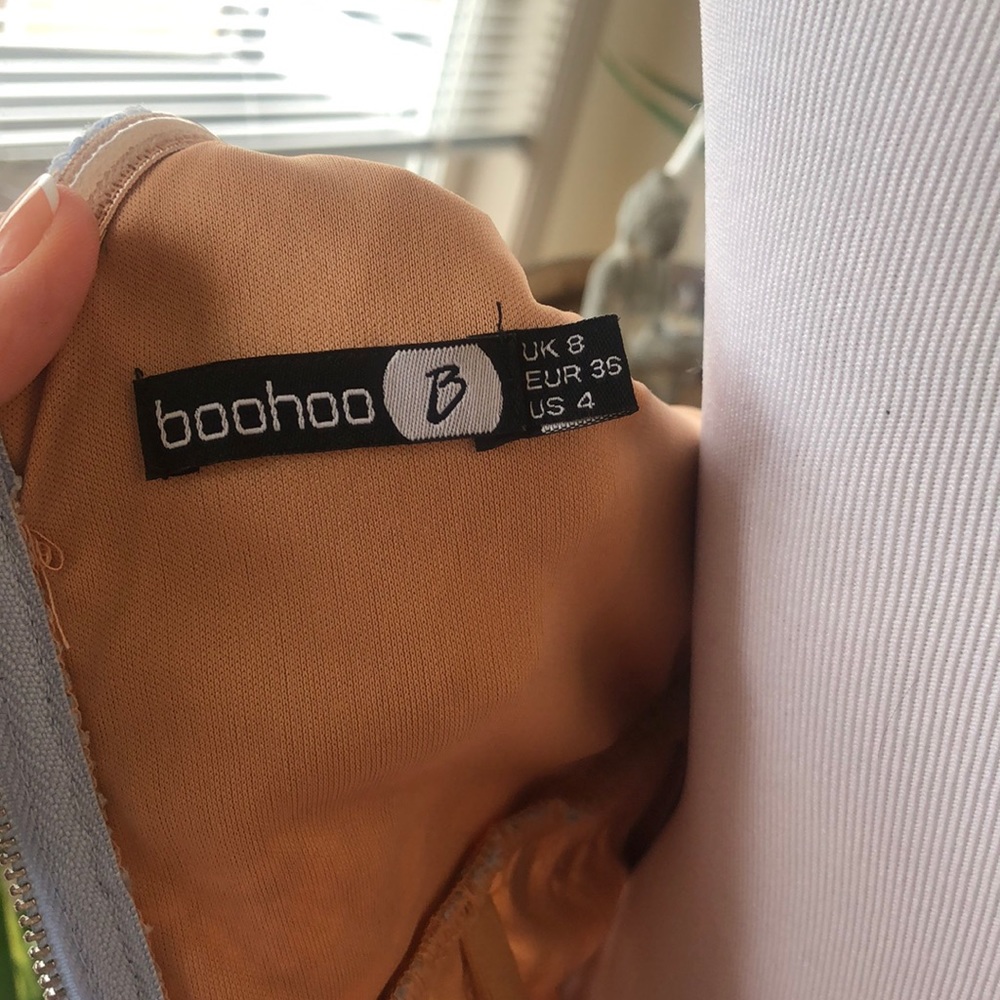 Boohoo Baby Blue Bodycon Midi Cocktail Dress View 5
